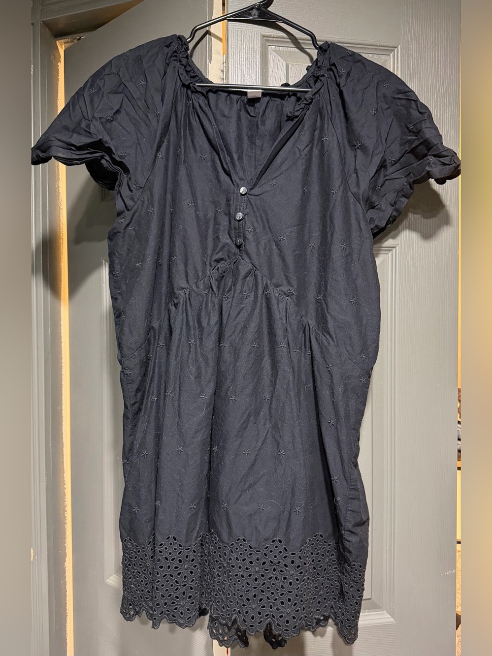 Old Navy Black Eyelet Hem Dress